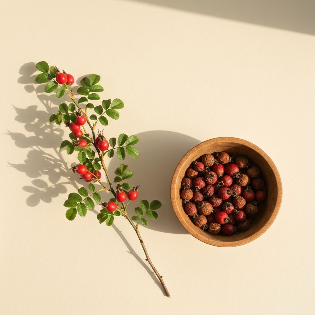 Świeże i suszone owoce różeńca górskiego